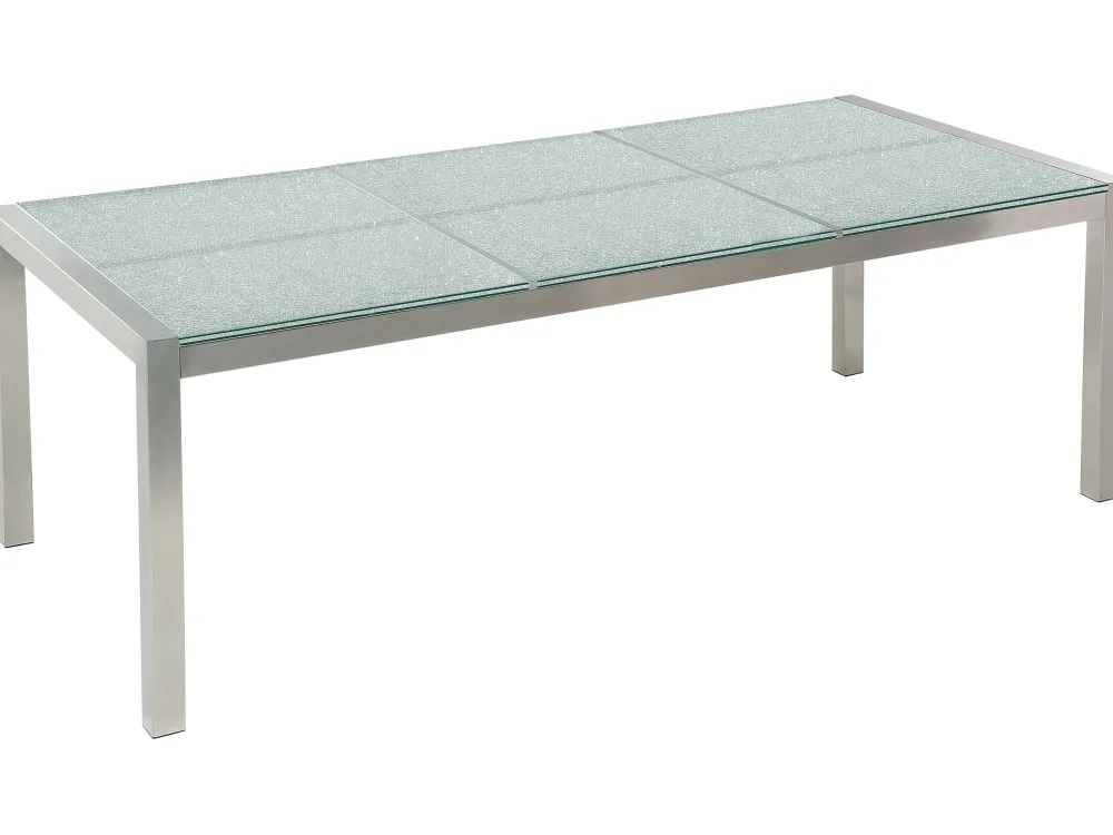 Cheap Beliani 6-Istuttava Ulkoruokailuryhma 3-Osainen Lasitaso Tekstiilituolit Musta Grosseto