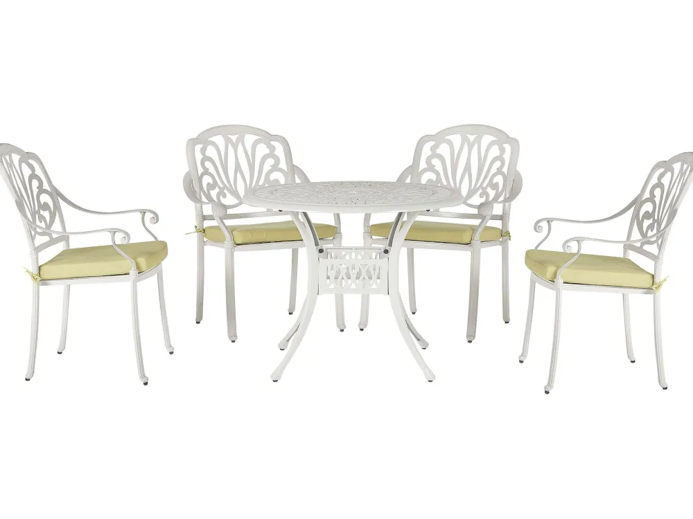 Ulkokalusteet<Beliani 4-Istuttava Ulkoruokailuryhma Alumiini Valkoinen Ancona