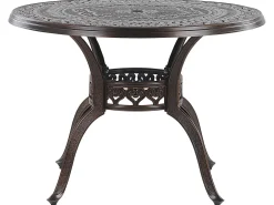 Ulkokalusteet<Beliani 4-Istuttava Ulkoruokailuryhma Aurinkovarjolla Alumiini Tummanruskea Salento