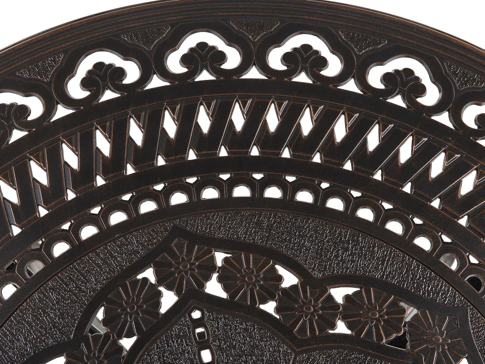 Ulkokalusteet<Beliani 4-Istuttava Ulkoruokailuryhma Aurinkovarjolla Alumiini Tummanruskea Salento