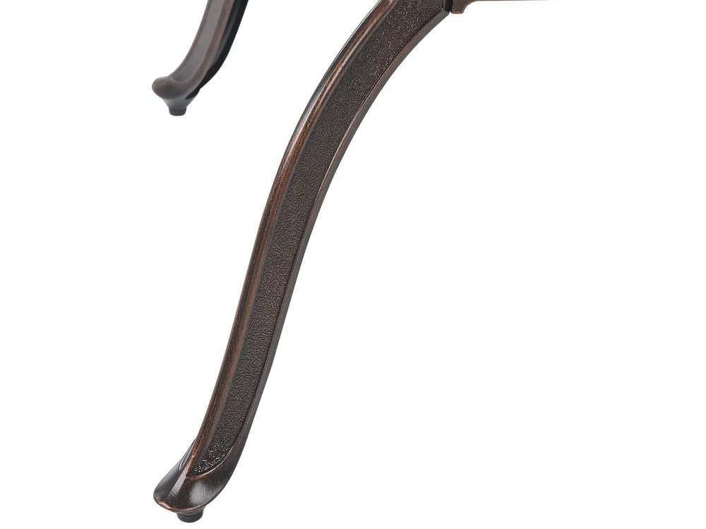 Ulkokalusteet<Beliani 4-Istuttava Ulkoruokailuryhma Aurinkovarjolla Alumiini Tummanruskea Salento