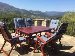 Discount Beliani 6-Istuttava Ulkoruokailuryhma Akasiapuu Sininen Toscana