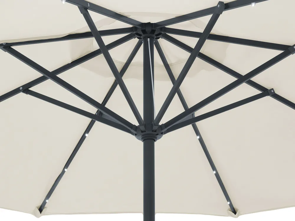 Best Beliani 4-Istuttava Ulkoruokailuryhma Aurinkovarjolla Alumiini Ruskea Sapri