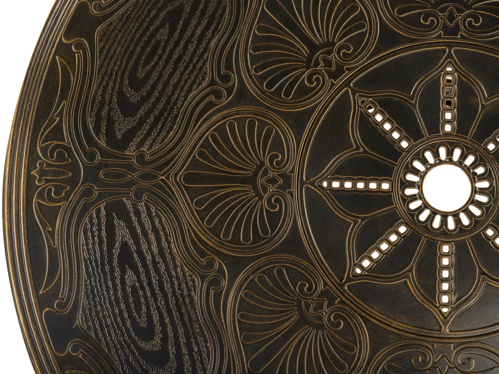 Best Beliani 4-Istuttava Ulkoruokailuryhma Aurinkovarjolla Alumiini Ruskea Sapri