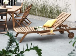 Ulkokalusteet<Beliani 8-Istuttava Ulkoruokailuryhma Ja Aurinkotuolit Akaasia Vaalea Puu Cesana