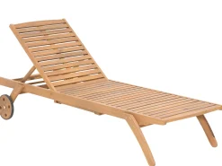 Ulkokalusteet<Beliani 8-Istuttava Ulkoruokailuryhma Ja Aurinkotuolit Akaasia Vaalea Puu Cesana