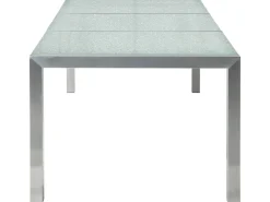 Ulkokalusteet<Beliani 6-Istuttava Ulkoruokailuryhma 3-Osainen Lasitaso Tekstiilituolit Harmaa Grosseto