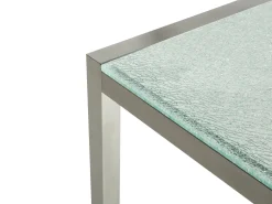 Ulkokalusteet<Beliani 6-Istuttava Ulkoruokailuryhma 3-Osainen Lasitaso Tekstiilituolit Harmaa Grosseto