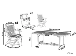 Best Beliani 8-Istuttava Ulkoruokailuryhma Akasiapuu Harmaa Maui