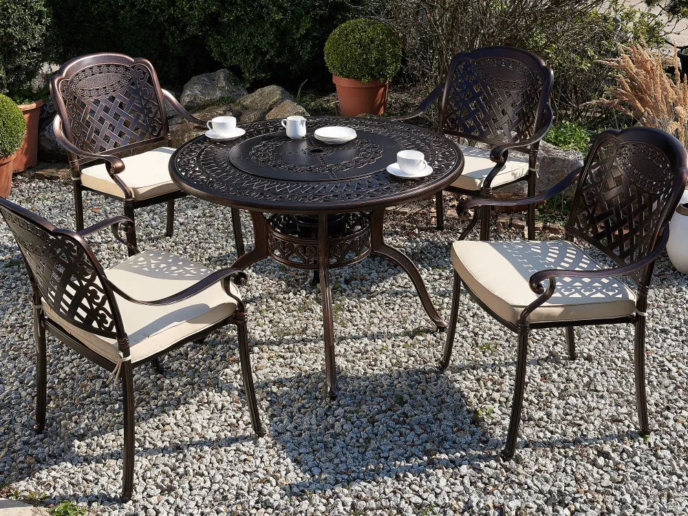 Clearance Beliani 4-Istuttava Ulkoruokailuryhma Alumiini Grilli Tummanruskea Manfria