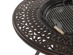 Clearance Beliani 4-Istuttava Ulkoruokailuryhma Alumiini Grilli Tummanruskea Manfria