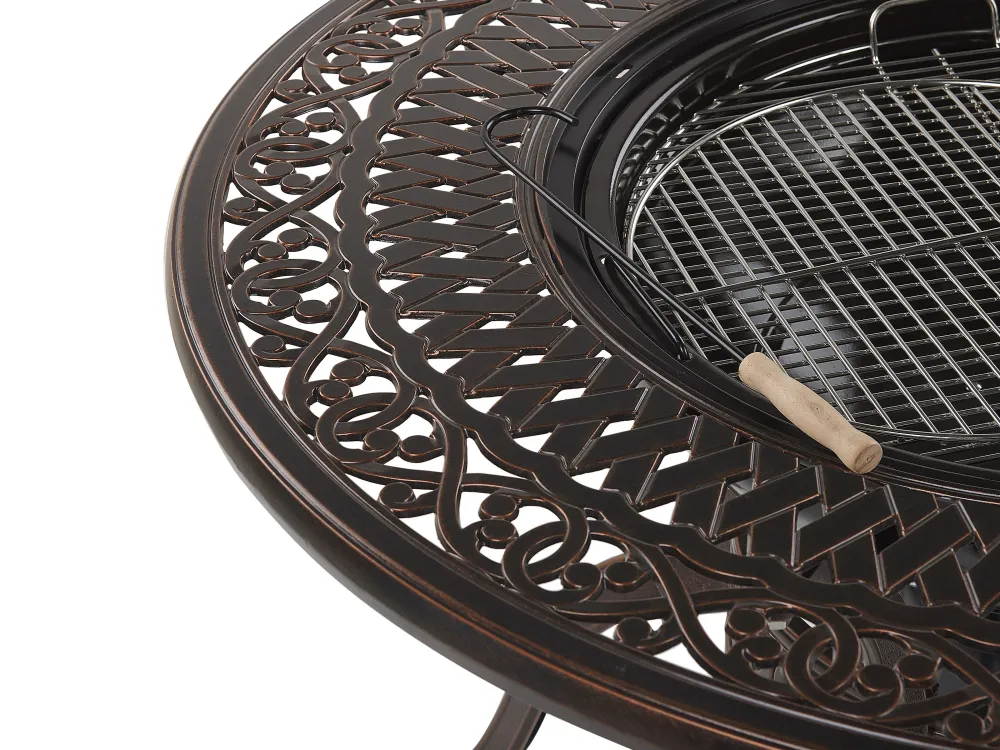 Clearance Beliani 4-Istuttava Ulkoruokailuryhma Alumiini Grilli Tummanruskea Manfria