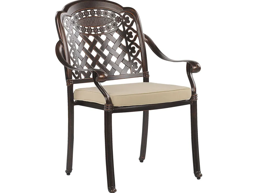 Clearance Beliani 4-Istuttava Ulkoruokailuryhma Alumiini Grilli Tummanruskea Manfria