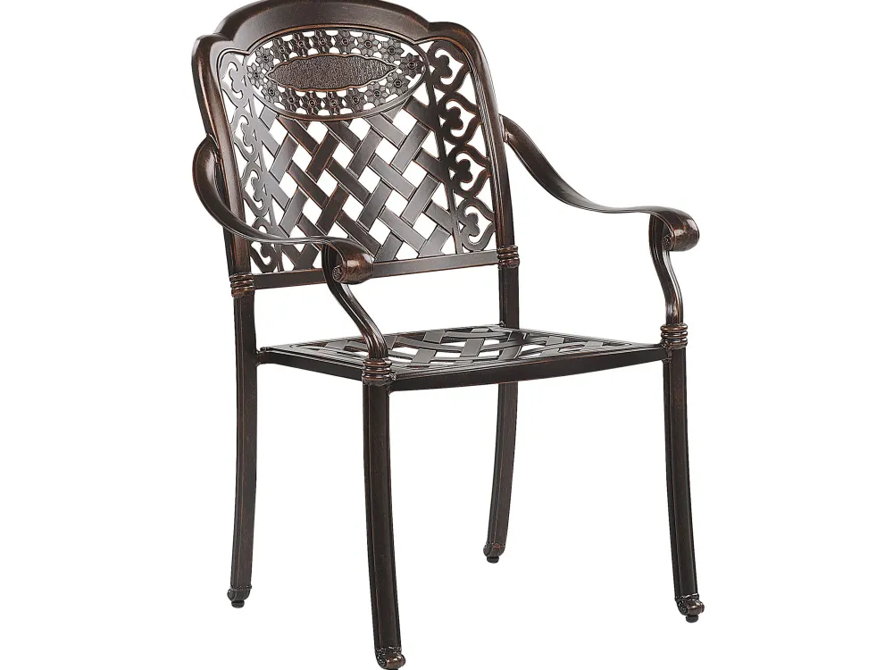 Clearance Beliani 4-Istuttava Ulkoruokailuryhma Alumiini Grilli Tummanruskea Manfria