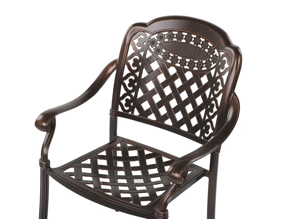 Clearance Beliani 4-Istuttava Ulkoruokailuryhma Alumiini Grilli Tummanruskea Manfria