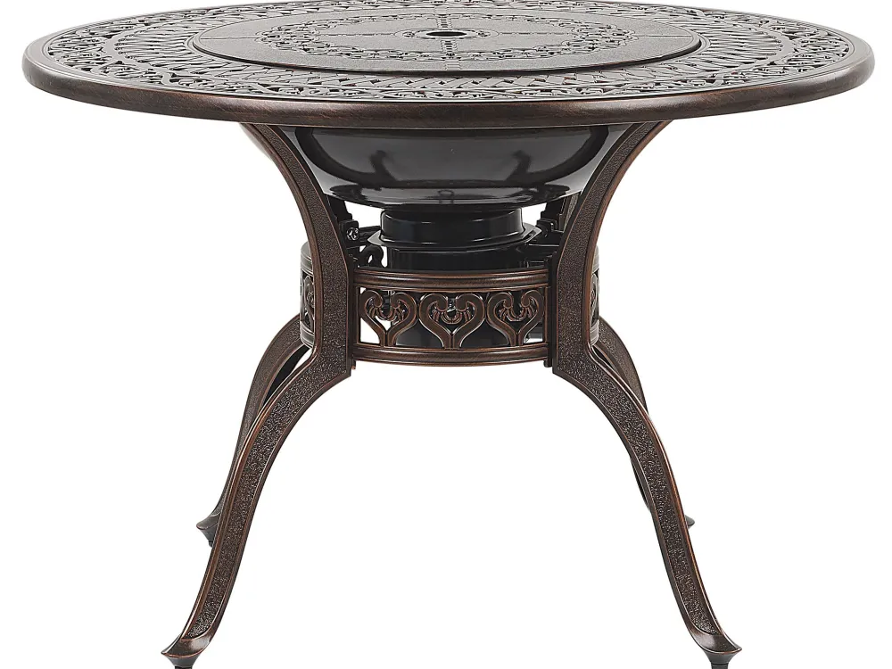 Clearance Beliani 4-Istuttava Ulkoruokailuryhma Alumiini Grilli Tummanruskea Manfria