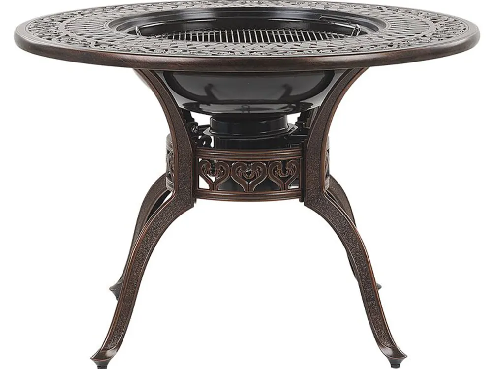 Clearance Beliani 4-Istuttava Ulkoruokailuryhma Alumiini Grilli Tummanruskea Manfria