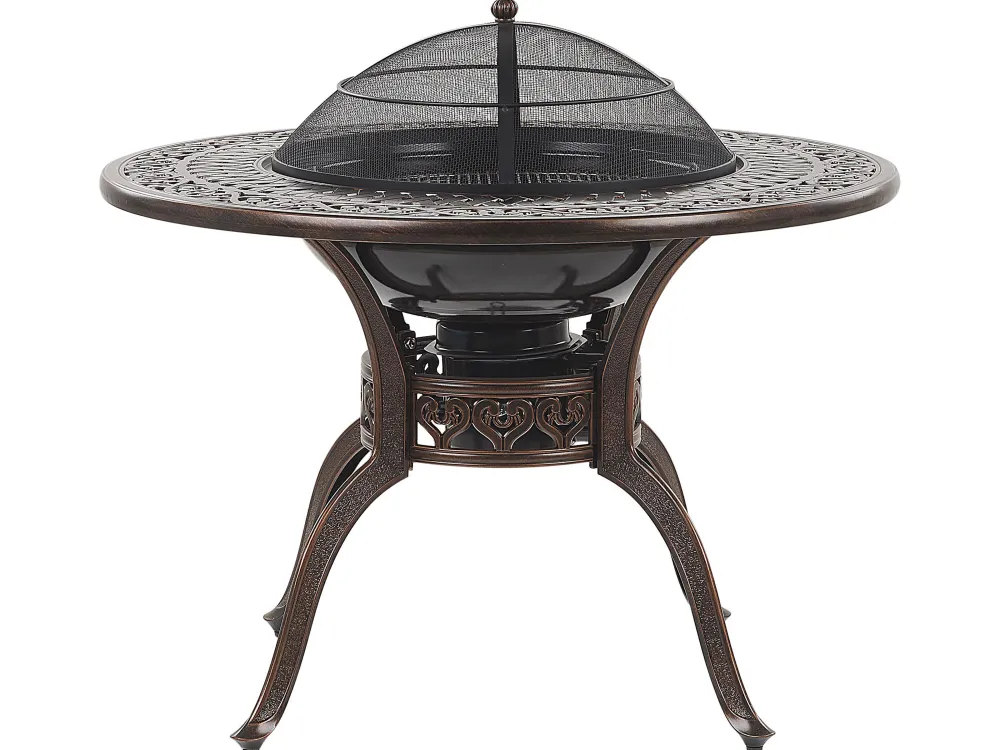 Clearance Beliani 4-Istuttava Ulkoruokailuryhma Alumiini Grilli Tummanruskea Manfria