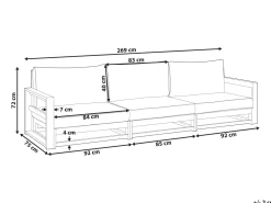 Ulkokalusteet<Beliani 3-Istuttava Ulkosohva Akaasia Mahonginruskea Timor Ii