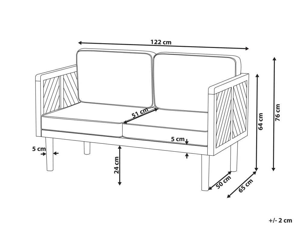 Best Sale Beliani 2-Istuttava Ulkosohva Akasiapuu Valkoinen Baratti