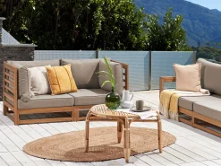 Ulkokalusteet<Beliani 2-Istuttava Ulkosohva Akasiapuu Ruskeanharmaa Trani