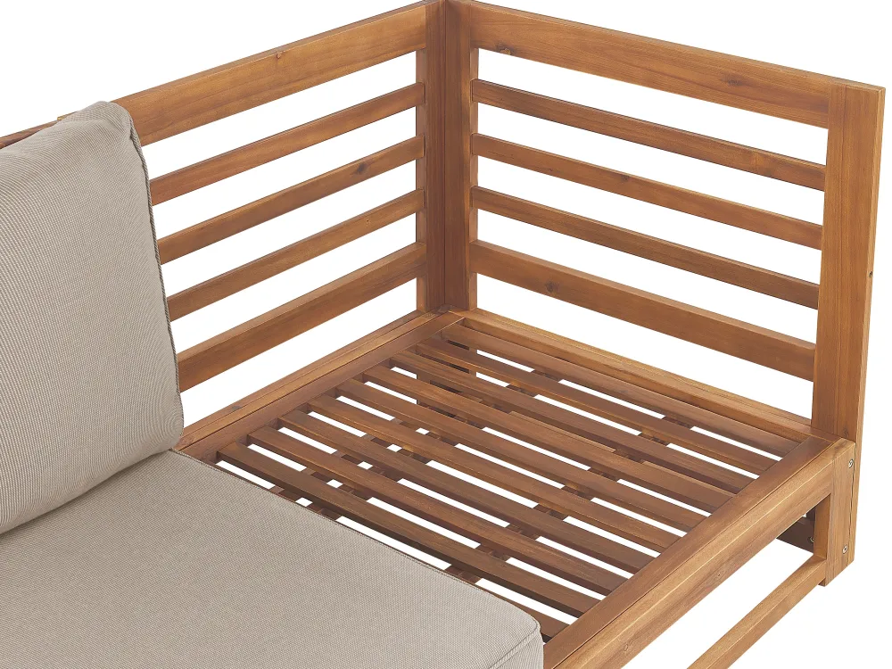 Ulkokalusteet<Beliani 2-Istuttava Ulkosohva Akasiapuu Ruskeanharmaa Trani