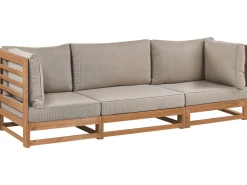 Clearance Beliani 3-Istuttava Ulkosohva Akasiapuu Ruskeanharmaa Trani
