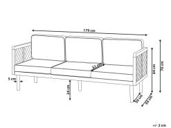 Ulkokalusteet<Beliani 3-Istuttava Ulkosohva Akasiapuu Valkoinen Baratti