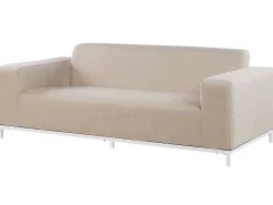 Ulkokalusteet<Beliani 3-Istuttava Ulkosohva Kangas Beige/Valkoinen Rovigo
