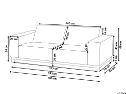 Ulkokalusteet<Beliani 3-Istuttava Ulkosohva Kangas Vaaleanharmaa/Valkoinen Rovigo