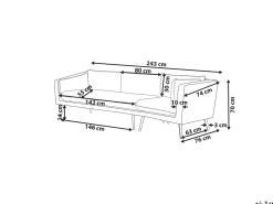 Shop Beliani 3-Istuttava Ulkosohva Kangas Vasenk. Beige Loretello