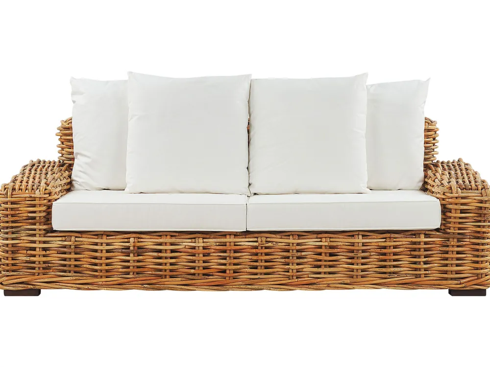 Fashion Beliani 3-Istuttava Ulkosohva Rottinkinen Ruskea Forli