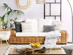 Fashion Beliani 3-Istuttava Ulkosohva Rottinkinen Ruskea Forli