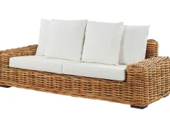 Fashion Beliani 3-Istuttava Ulkosohva Rottinkinen Ruskea Forli