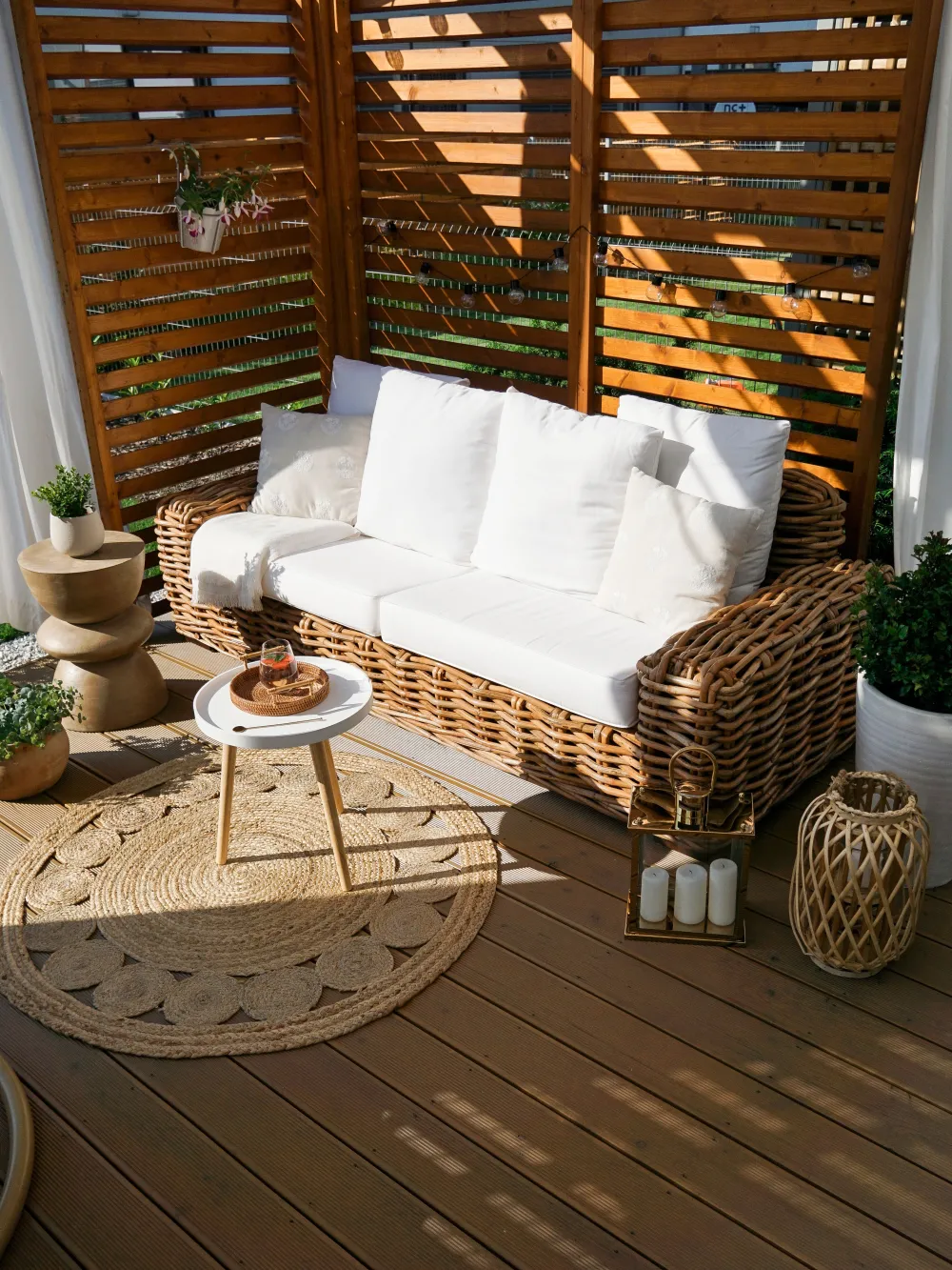 Fashion Beliani 3-Istuttava Ulkosohva Rottinkinen Ruskea Forli