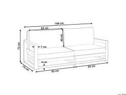 Discount Beliani 2-Istuttava Ulkosohva Sertifioitu Akaasia Tumma Puu Timor Ii