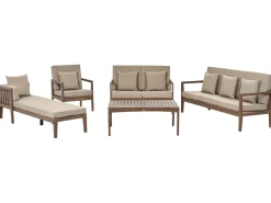 Ulkokalusteet<Beliani 7-Istuttava Ulkosohvaryhma Sertifioitu Akaasia Tumma Puu Pataja