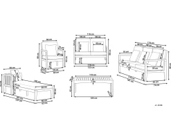 Ulkokalusteet<Beliani 7-Istuttava Ulkosohvaryhma Sertifioitu Akaasia Tumma Puu Pataja