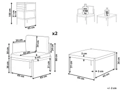 Discount Beliani 2-Istuttava Ulkosohvaryhma Alumiini Vaaleanharmaa Terracina