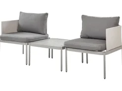 Discount Beliani 2-Istuttava Ulkosohvaryhma Alumiini Vaaleanharmaa Terracina