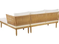 Ulkokalusteet<Beliani 4-Istuttava Ulkosohvaryhma Akasiapuu Vasenk. Valkoinen Cremona