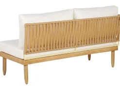 Ulkokalusteet<Beliani 4-Istuttava Ulkosohvaryhma Akasiapuu Vasenk. Valkoinen Cremona