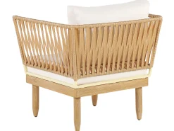 Ulkokalusteet<Beliani 4-Istuttava Ulkosohvaryhma Akasiapuu Vasenk. Valkoinen Cremona