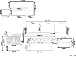 Ulkokalusteet<Beliani 4-Istuttava Ulkosohvaryhma Akasiapuu Vasenk. Valkoinen Cremona