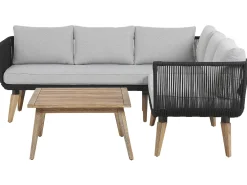 Best Sale Beliani 5-Istuttava Ulkosohvaryhma Akaasia Musta Alcamo