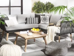 Best Sale Beliani 5-Istuttava Ulkosohvaryhma Akaasia Musta Alcamo