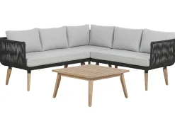 Best Sale Beliani 5-Istuttava Ulkosohvaryhma Akaasia Musta Alcamo