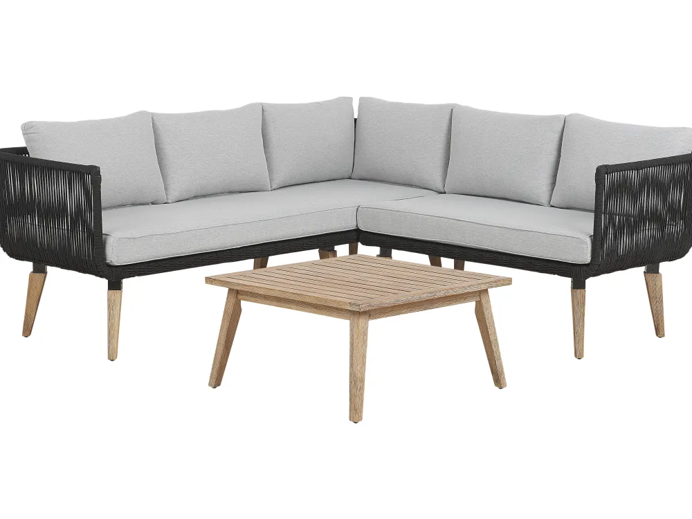 Best Sale Beliani 5-Istuttava Ulkosohvaryhma Akaasia Musta Alcamo