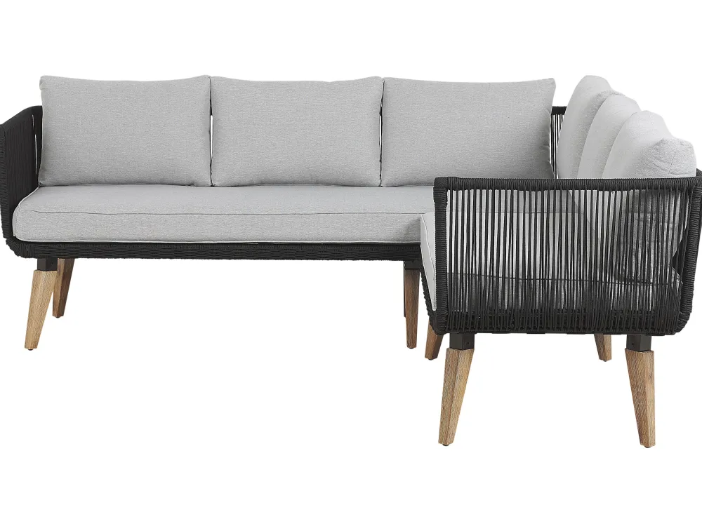 Best Sale Beliani 5-Istuttava Ulkosohvaryhma Akaasia Musta Alcamo