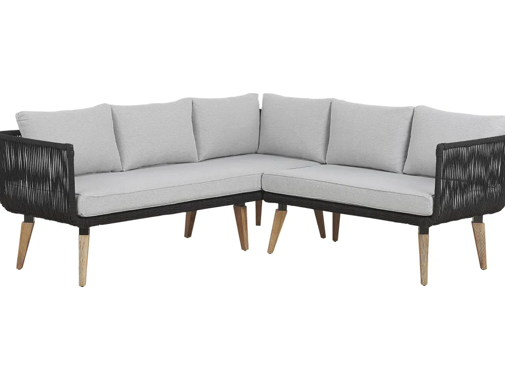 Best Sale Beliani 5-Istuttava Ulkosohvaryhma Akaasia Musta Alcamo